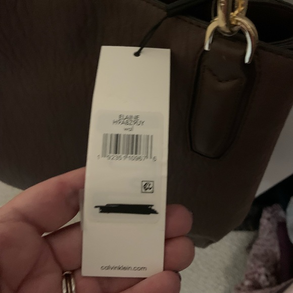 NWT Brown Leather Calvin Klein Bag-last price drop - Picture 2 of 6